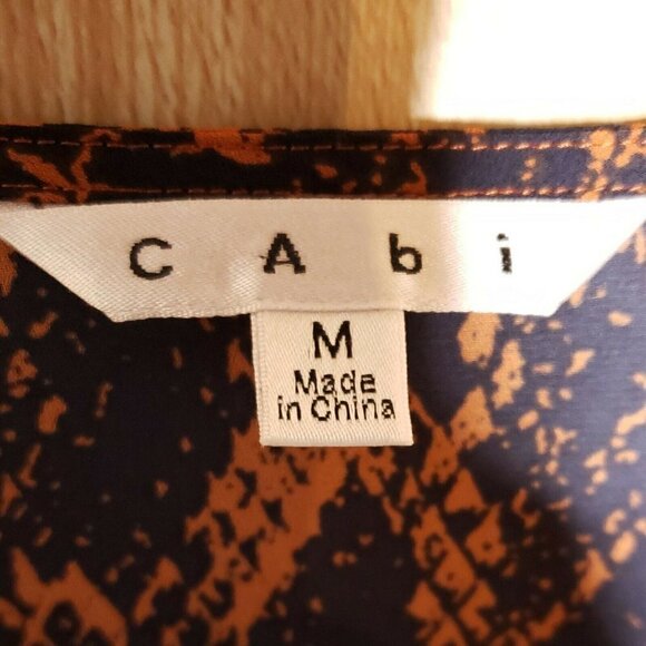 Cabi Womens Career Snake Print Faux Wrap Blouse Medium - Picture 7 of 9